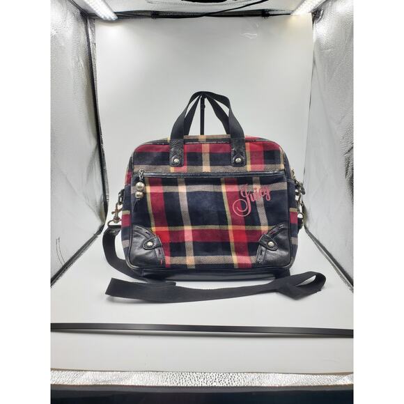 Juicy Couture - Red Plaid Laptop Bag Y2K Vintage Rare! - Picture 2 of 16